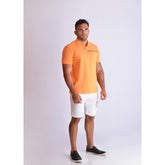 POLO CKJ MASC MC LOGO PALITO LARANJA LARANJA